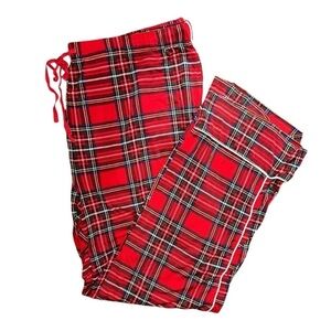 Posh Peanut Men’s Vintage Red Tartan Plaid Relaxed Luxe Bamboo Pajama Pants 3XL